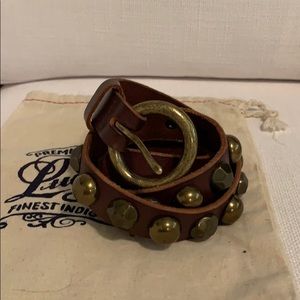 Lucky Brand Dark Brown Leather - Metal Accents